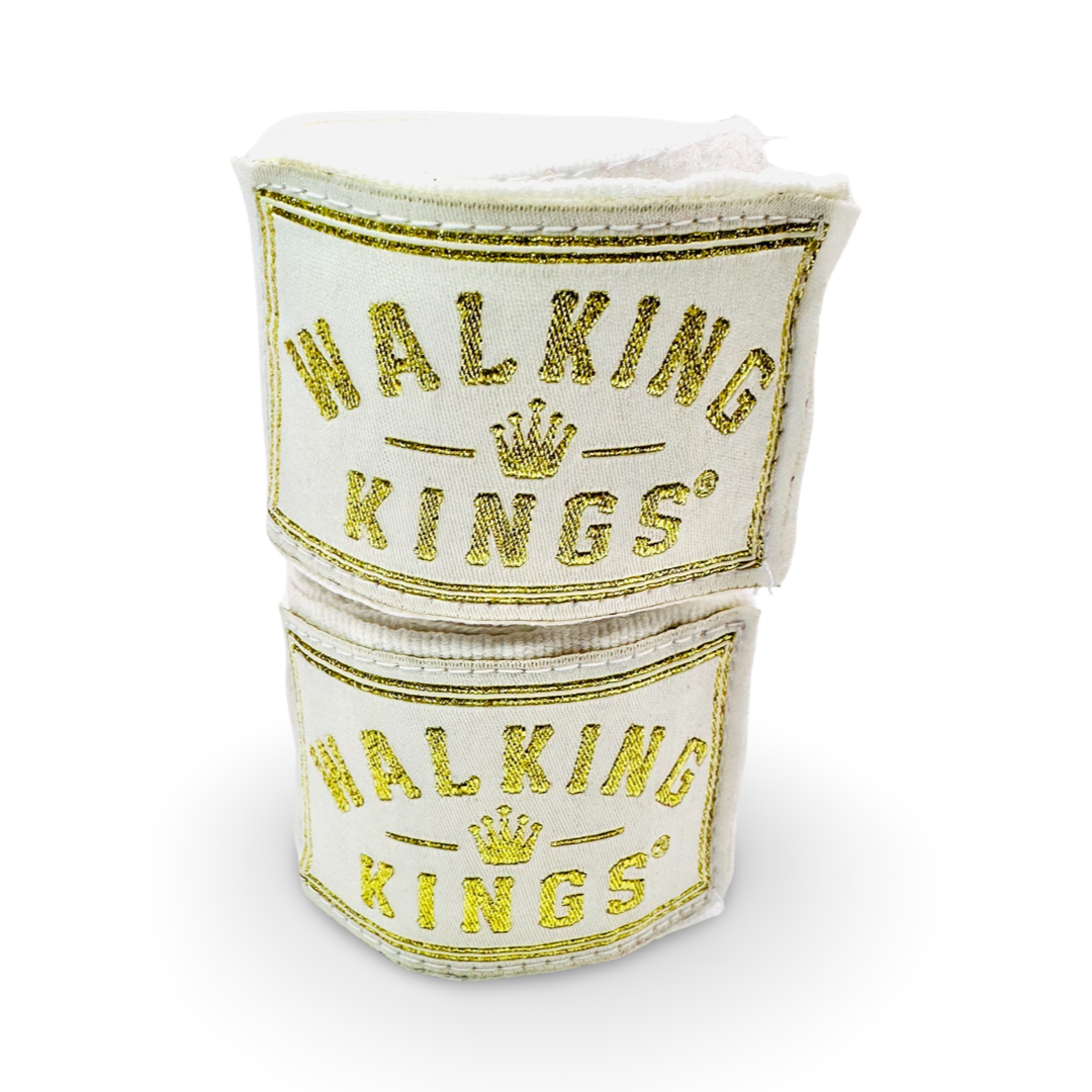 4.0m Walking kings Hand Wraps - White & Gold