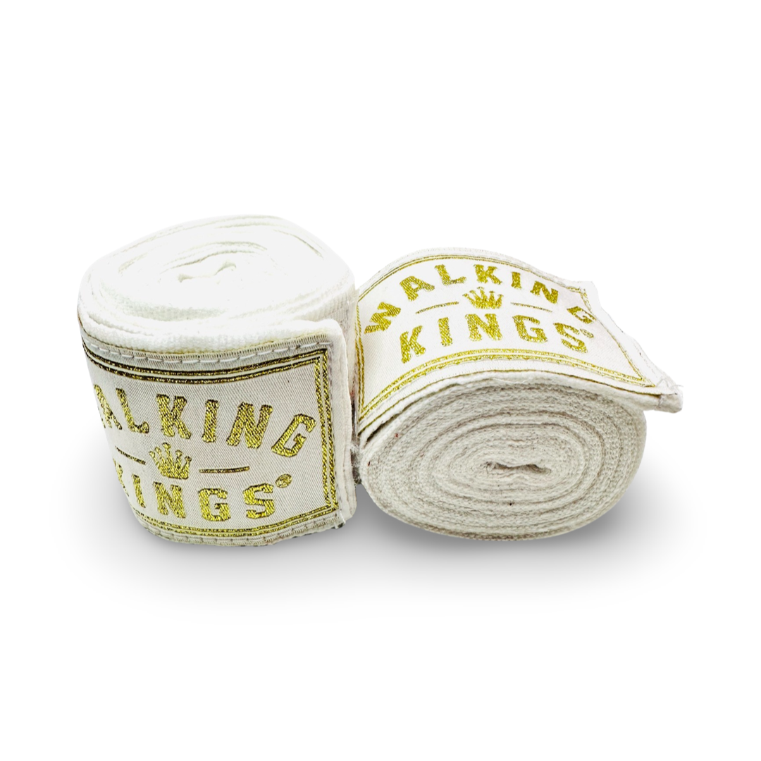 4.0m Walking kings Hand Wraps - White & Gold