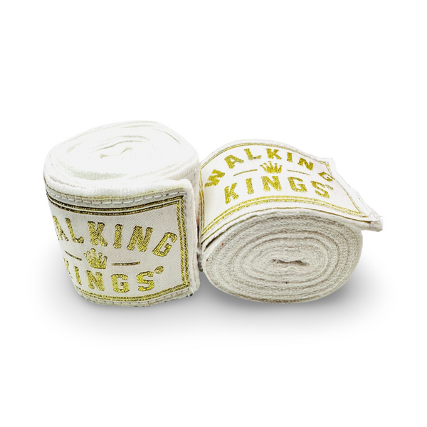 4.0m Walking kings Hand Wraps - White & Gold